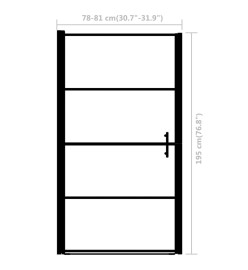 Porte de douche Verre trempé 81x195 cm Noir