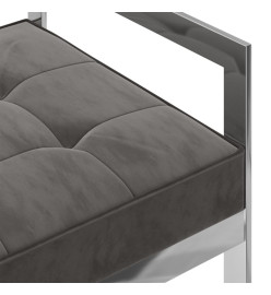 Banc 97 cm Gris Velours et acier inoxydable