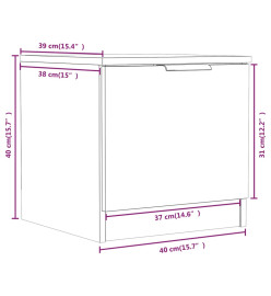 Tables de chevet 2 pcs Chêne fumé 40x39x40 cm