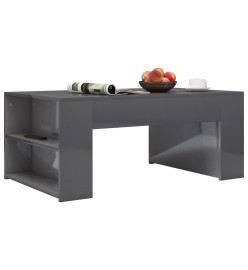 Table basse Gris brillant 100x60x42 cm Aggloméré