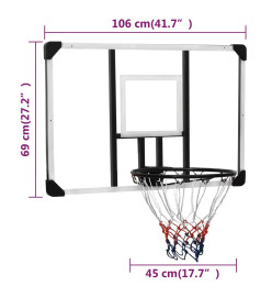 Panneau de basket-ball Transparent 106x69x3 cm Polycarbonate