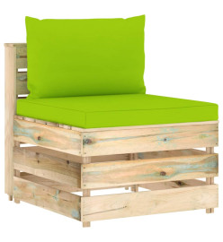 Salon de jardin 7 pcs avec coussins Bois imprégné de vert