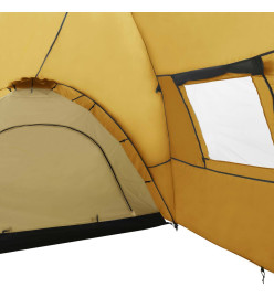 Tente igloo de camping 650x240x190 cm 8 personnes Jaune