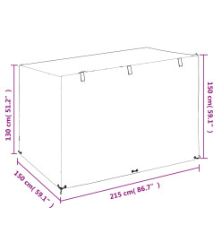 Housses de balancelle 2 pcs 12 œillets 215x150x130/150 cm PE