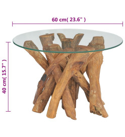 Table basse Bois flottant de teck massif 60 cm