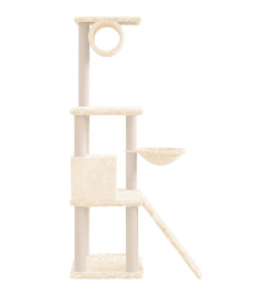 Arbre à chat avec griffoirs en sisal Crème 131 cm