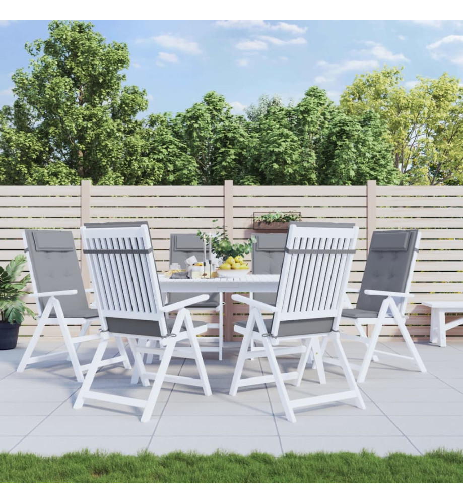 Coussins de chaise à dossier haut lot de 6 gris tissu oxford Coussins de chaise à dossier haut lot de 6 gris tissu oxford
