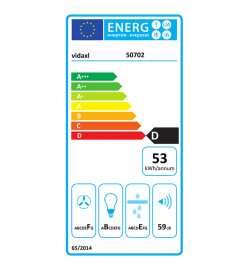 Hotte murale acier inoxydable 756 m³/h 60 cm blanc