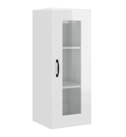 Armoire murale suspendue Blanc brillant 34,5x34x90 cm