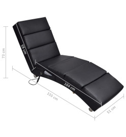 Chaise longue de massage Noir Similicuir