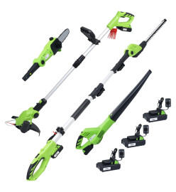 Set outils électriques jardin sans fil 4pcs chargeurs/batteries