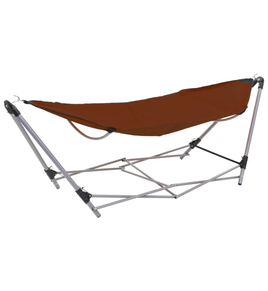 Hamac avec support pliable Marron