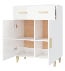 Buffet Blanc brillant 69,5x34x89 cm Bois d'ingénierie