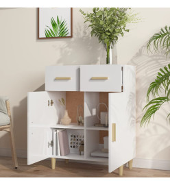 Buffet Blanc brillant 69,5x34x89 cm Bois d'ingénierie