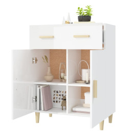 Buffet Blanc brillant 69,5x34x89 cm Bois d'ingénierie