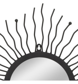 Miroir mural de jardin Rayons de soleil 60 cm Noir