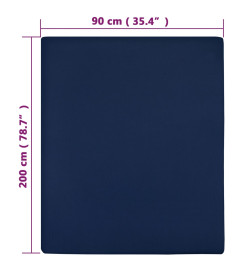 Drap-housse Jersey Bleu marine 90x200 cm Coton