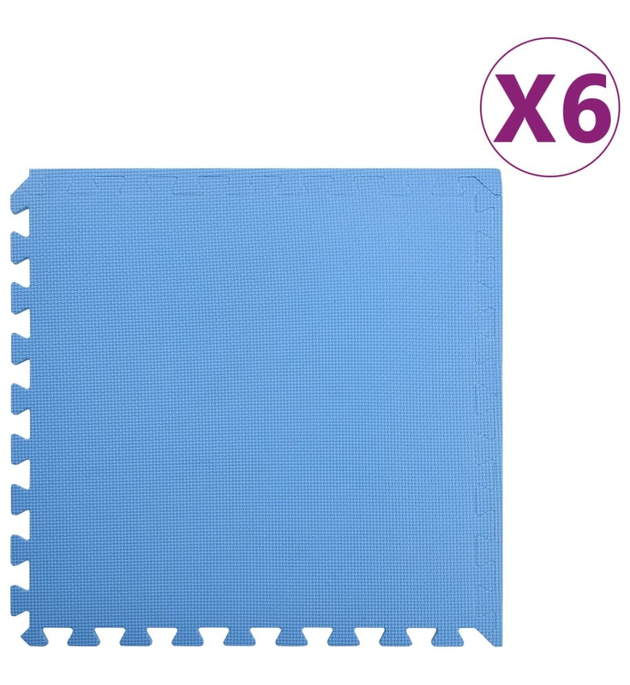 Tapis de sol 6 pcs 2,16 ㎡ EVA Mousse Bleu