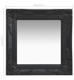 Miroir mural style baroque 40x40 cm noir