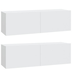 Meubles TV 2 pcs Blanc 100x30x30 cm Bois d'ingénierie