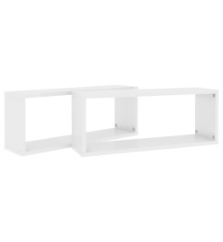 Étagères cube murales 2 pcs Blanc brillant 60x15x23cm Aggloméré