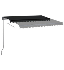 Auvent manuel rétractable avec LED 3x2,5 m Anthracite