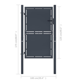 Portail de jardin Acier 100 x 125 cm Anthracite