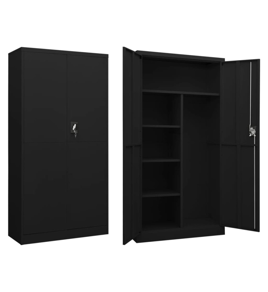 Armoire à casiers Noir 90x40x180 cm Acier