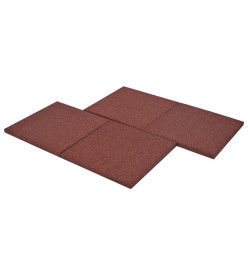 Carreaux de protection antichoc 18pc Caoutchouc 50x50x3cm Rouge