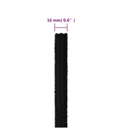 Corde de travail Noir 16 mm 100 m Polyester