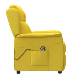 Fauteuil inclinable électrique Jaune clair Tissu