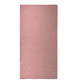 Tapis à tissage plat d'extérieur 100x200 cm Rouge