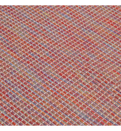 Tapis à tissage plat d'extérieur 100x200 cm Rouge