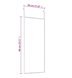 Miroir de porte Doré 30x80 cm Verre et aluminium