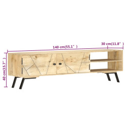 Meuble TV 140x30x40 cm Bois de manguier massif