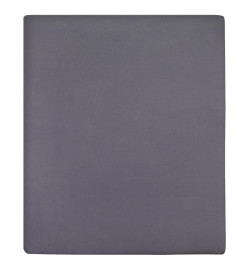 Draps-housses Jersey 2 pcs Anthracite 140x200 cm Coton