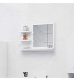 Miroir de salle de bain Blanc brillant 60x10,5x45 cm Aggloméré