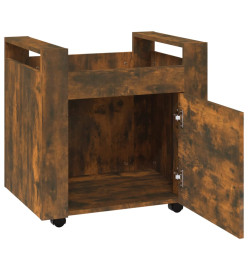 Chariot de bureau Chêne fumé 60x45x60 cm Bois d'ingénierie