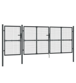 Portal de jardin maille anthracite 400x175 cm acier galvanisé