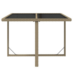 Meubles à dîner de jardin et coussins 5 pcs Poly rotin Beige