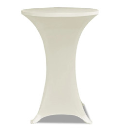 Housse de table Ø 80 cm Crème extensible 2 pcs