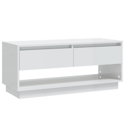 Meuble TV Blanc brillant 102x41x44 cm Aggloméré