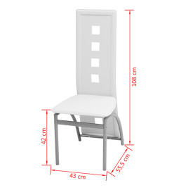 Chaises à manger lot de 4 blanc similicuir