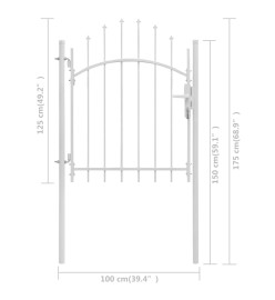 Portail de jardin Acier 1 x 1,75 m Blanc