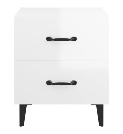 Tables de chevet 2 pcs Blanc brillant 40x35x47,5 cm