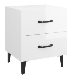 Tables de chevet 2 pcs Blanc brillant 40x35x47,5 cm