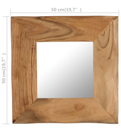 Miroir cosmétique 50x50 cm Bois solide d'acacia