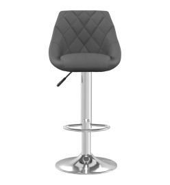 Tabourets de bar lot de 2 gris foncé velours