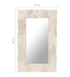 Miroir Blanc 80x50 cm Bois de manguier massif