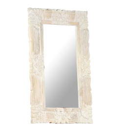 Miroir Blanc 80x50 cm Bois de manguier massif